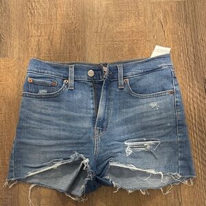 Levi's Blue Distressed Jean Shorts